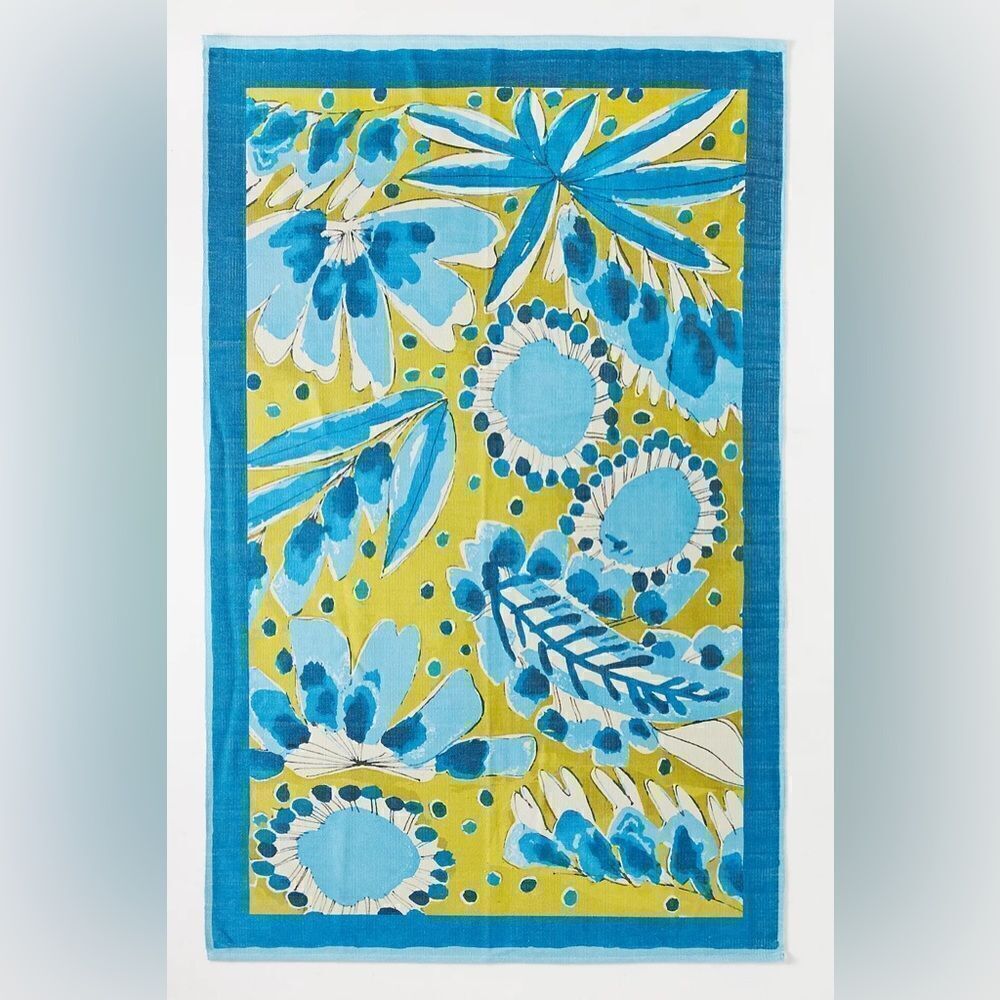 Vera for Anthropologie Handwoven Periwinkle Rug NEW 5 x 8